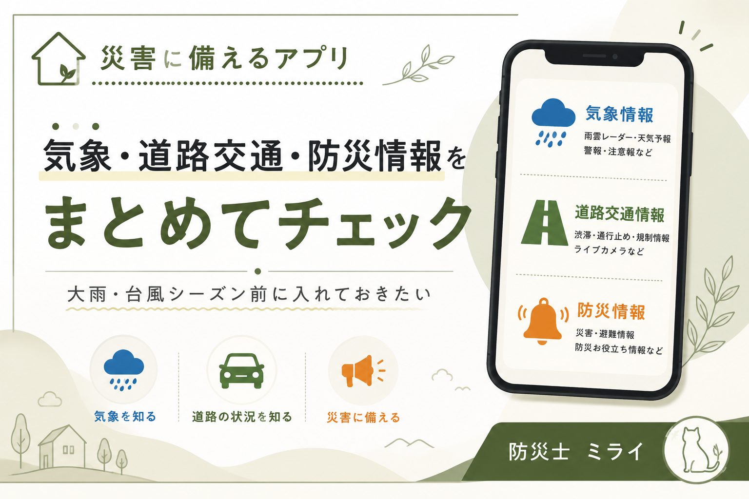 梅雨と台風、来る前に準備しておきたいアプリ