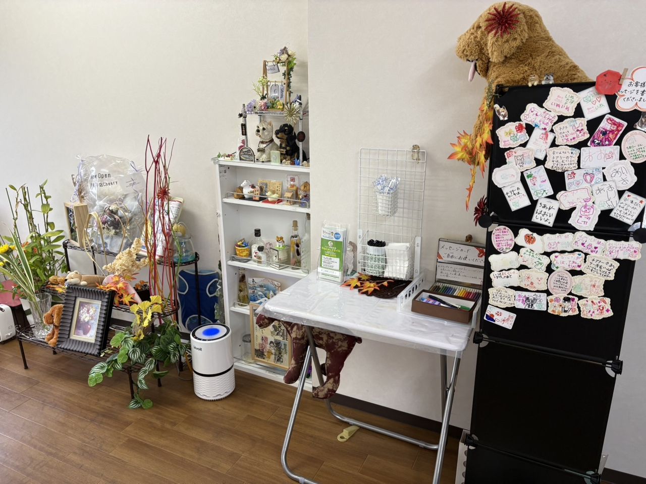 可愛く飾られた店内の一角