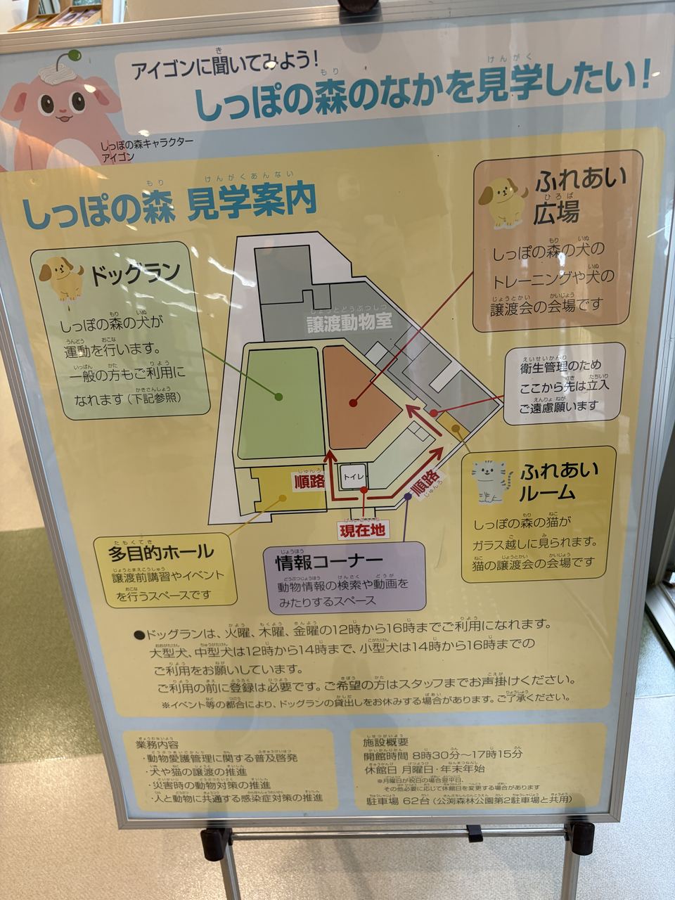 しっぽの森の施設案内図