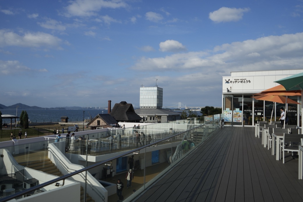 海沿いのテラスから望む景色